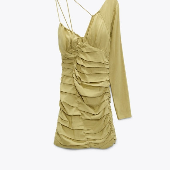 COPY - Zara Draped Linen Blend Dress. NWT. Sm. - Picture 11 of 13